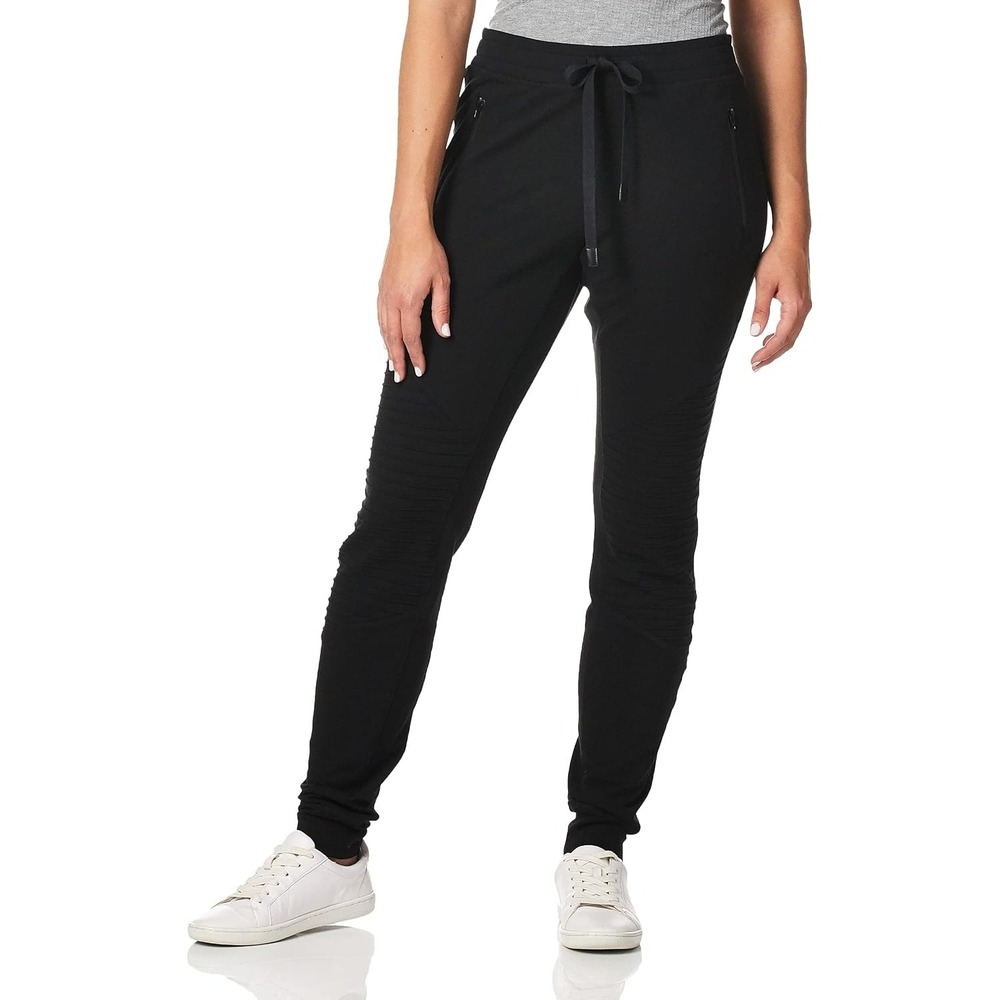 Alo Yoga Urban Moto Jogger Sweatpants Black High Waist Stretch Drawstring